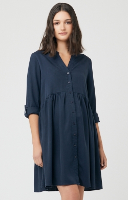 Demi Tencel Maternity Dress (Navy)