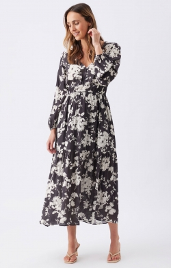 Drew Maxi Dress (Black/White)
