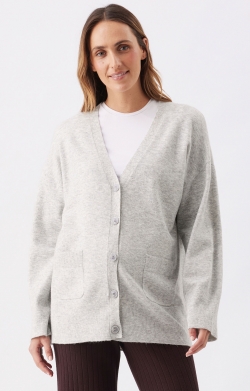 Ellis Knit Cardigan (Off White/Stone)