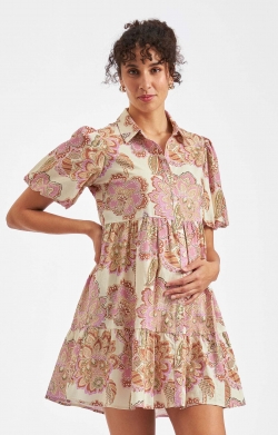 Hope Linen Maternity Dress (Natural)