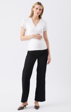 Kyle Wide Leg Maternity Jean (Black)