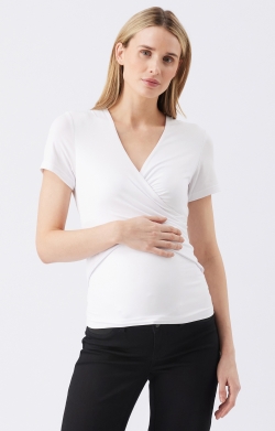 Luxe Knit Embrace Nursing Tee (White)