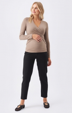 Luxe Knit Embrace Nursing Top (Mocha)