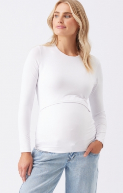 Luxe Knit Nursing Top (White)