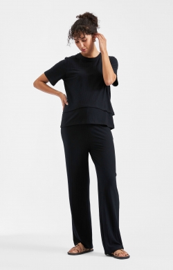 Mike Rib Nursing Top (Black)