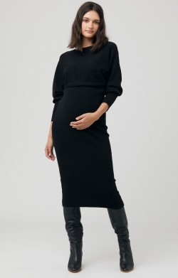 Sloane Knit Maternity Dress (Black)