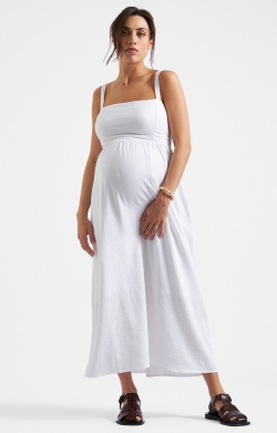 Simone Tie Back Linen  Dress