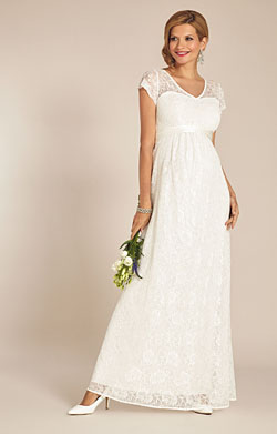 Vanessa Maternity Wedding Gown Long Ivory
