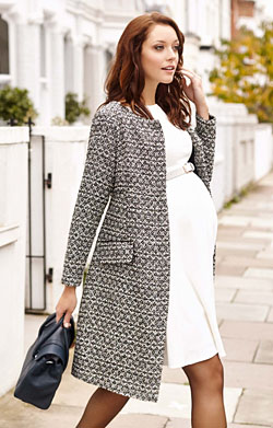 Verity Maternity Coat Snow Forest Bouclé