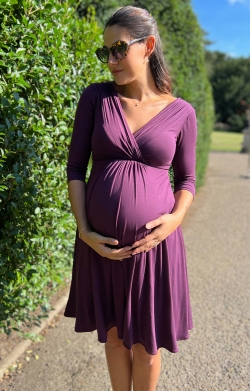 Willow Maternity Dress Short Claret