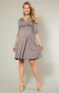 Willow Maternity and Nursing Dress Taupe Grey