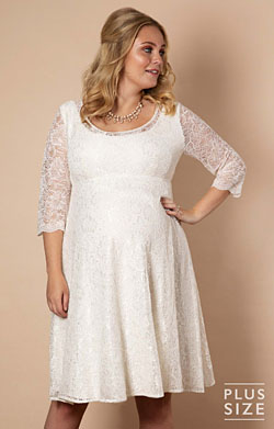 Umstandsbrautkleid Freya kurz in plus size Elfenbein