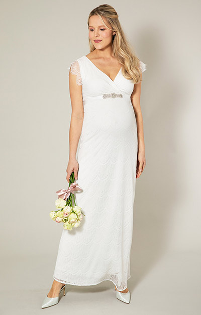 Tiffany Rose Amelia Lace Maternity Wedding Dress, Ivory, £149.00