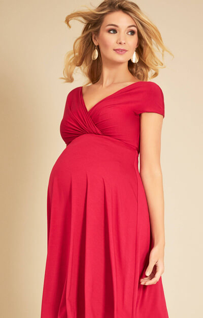 Alessandra Maternity Dress Short Bright Rose - Maternity Wedding ...