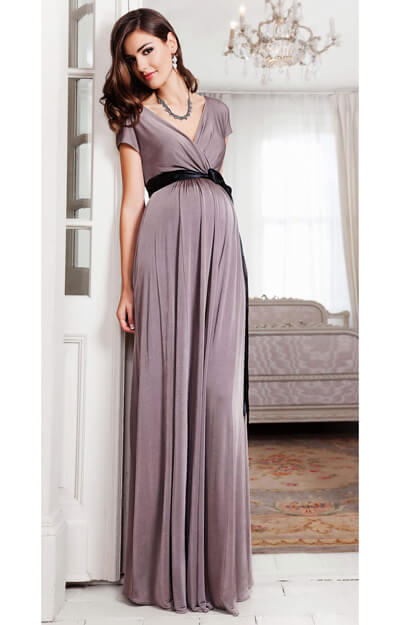 Alessandra Maternity Gown Long (Mink) by Tiffany Rose