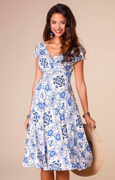 Robe de Grossesse Alessandra Bleu Porcelaine by Tiffany Rose