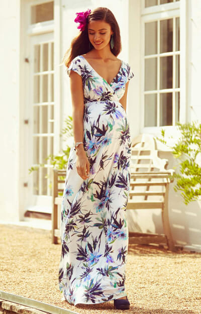 Robe Maxi de Grossesse Alana Encres Tropicales by Tiffany Rose