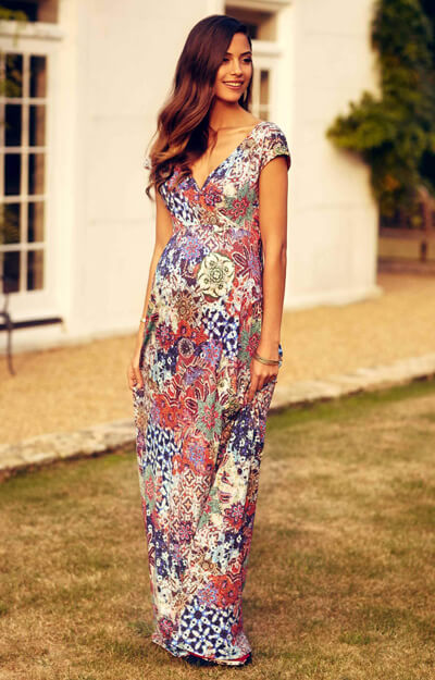 Robe Maxi de Grossesse Alana Imprimé Marocain by Tiffany Rose