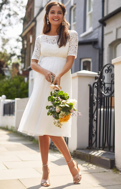 Robe de Mariée Maternité en Mousseline de Soie Alaska Ivoire by Tiffany Rose