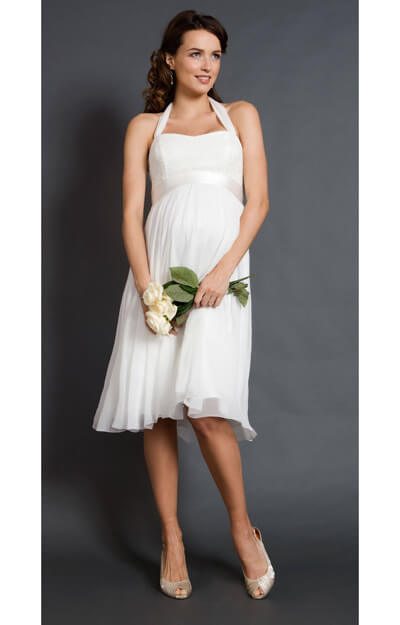 Robe de mariée femme enceinte Alya en dentelle (courte) by Tiffany Rose