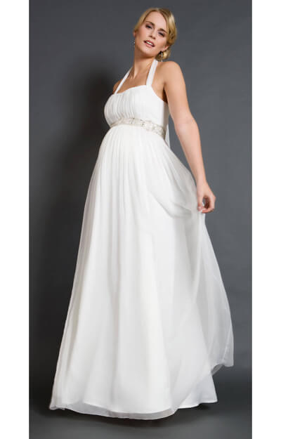 Robe de mariée femme enceinte en soie Alya (longue) by Tiffany Rose