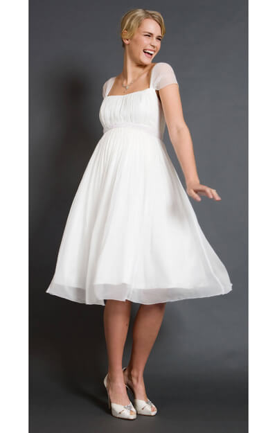 Alya Silk Maternity Wedding Dress (Short) by Tiffany Rose