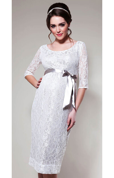 Amber Maternity Dress (White Sand) by Tiffany Rose