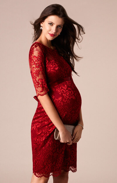 Amelia Maternity Dress Short Rouge - Maternity Wedding Dresses, Evening ...
