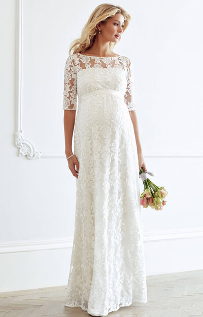 Robe de Mariée Grossesse Asha Longue Blanc Ivoire by Tiffany Rose