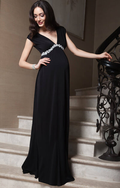 Aurora Maternity Gown Long Black by Tiffany Rose