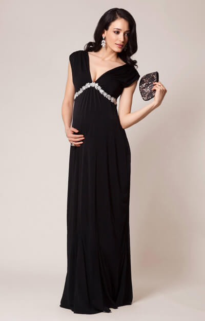 Aurora Maternity Gown Long Black - Maternity Wedding Dresses, Evening ...