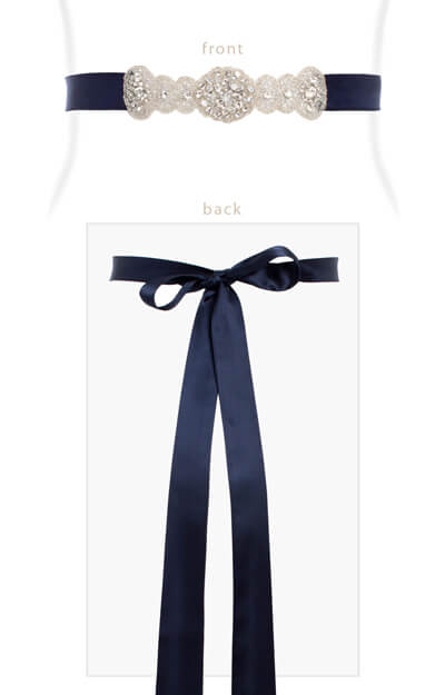 Aurelia Vintage Maternity Sash (Midnight Blue) by Tiffany Rose