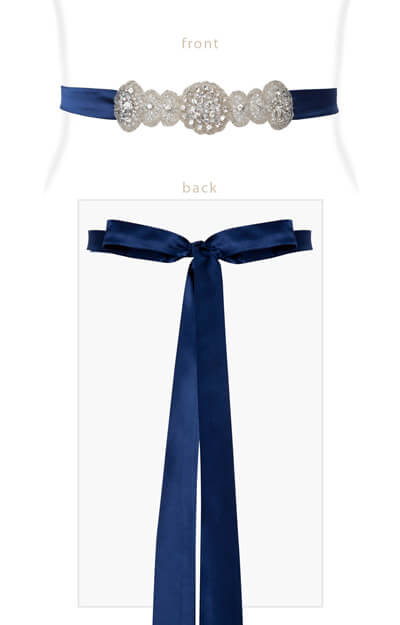 Aurelia Vintage Maternity Sash Windsor Blue by Tiffany Rose