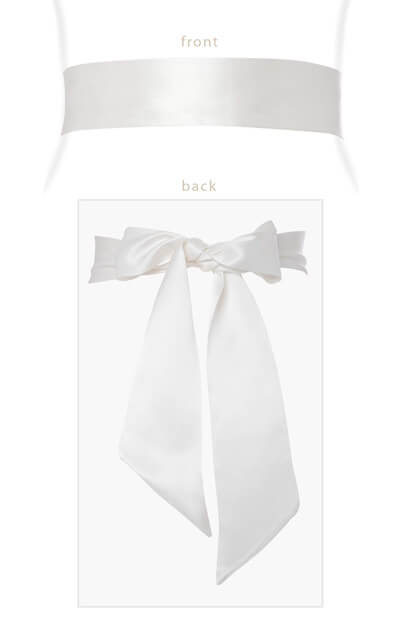 Faux Silk Sash Long Ivory by Tiffany Rose