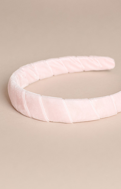 Velvet Wrapped Headband Baby Pink by Tiffany Rose