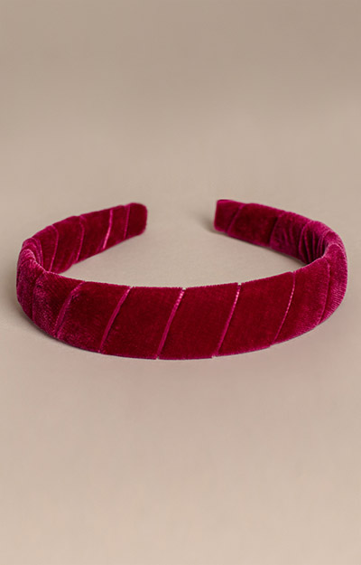 Velvet Wrapped Headband Dark Fuchsia by Tiffany Rose