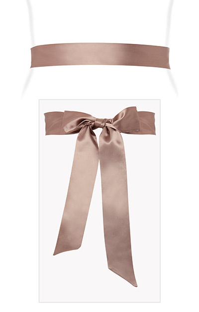 Smooth Satin Sash Slim Antik Blush by Tiffany Rose