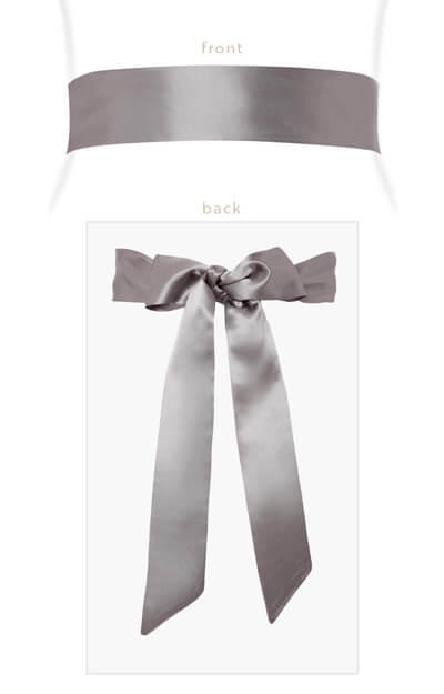 Smooth Satin Sash Slim Charcoal by Tiffany Rose