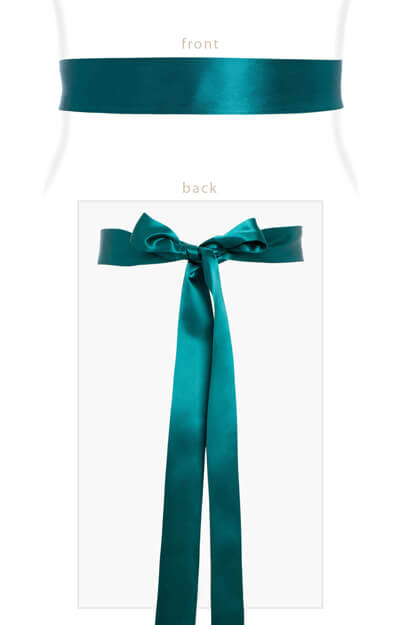 Smooth Satin Sash Slim Dark Teal by Tiffany Rose