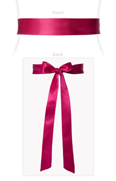 Ceinture Satin Lisse Slim Rose Fuchsia by Tiffany Rose