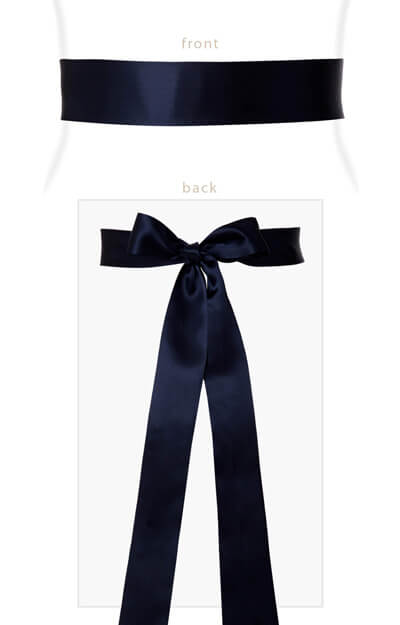 Smooth Satin Sash Slim Midnight Blue by Tiffany Rose