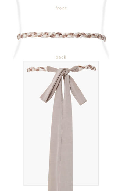 Plaited Ribbon Sash Gold by Tiffany Rose