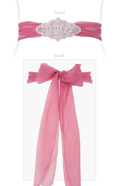 Silk Crystal Sash Confetti Pink by Tiffany Rose