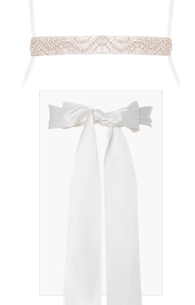 Samara Swirl Sash Ivory by Tiffany Rose