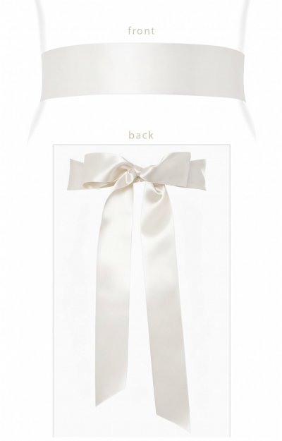 Smooth Ribbon Sash (Ivory) by Tiffany Rose