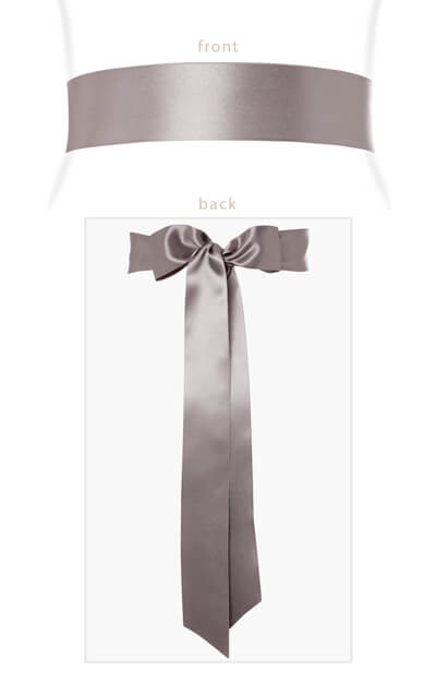 Smooth Ribbon Sash Silver by Tiffany Rose