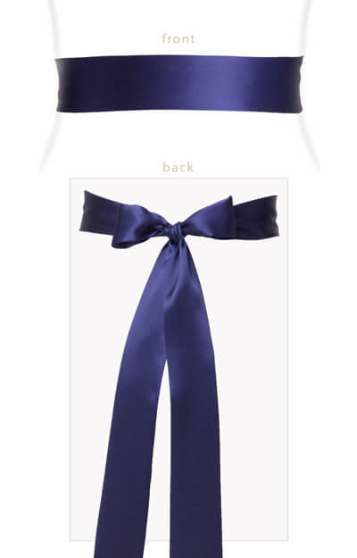 Silk Satin Sash Long Indigo Blue by Tiffany Rose