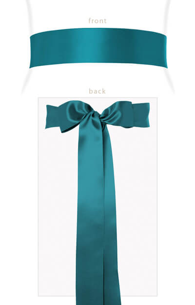 Ceinture en Satin Lisse longue Bleu Égée by Tiffany Rose