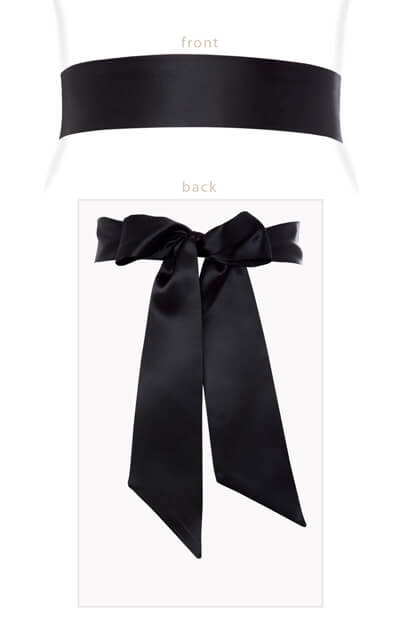 Smooth Satin Sash Black by Tiffany Rose