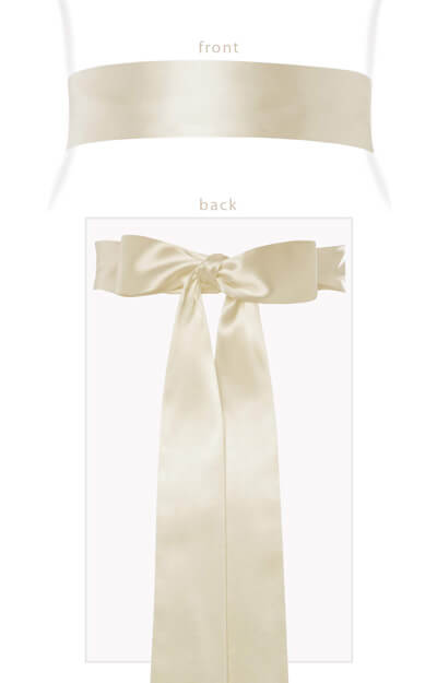 Smooth Satin Sash Long Cream by Tiffany Rose